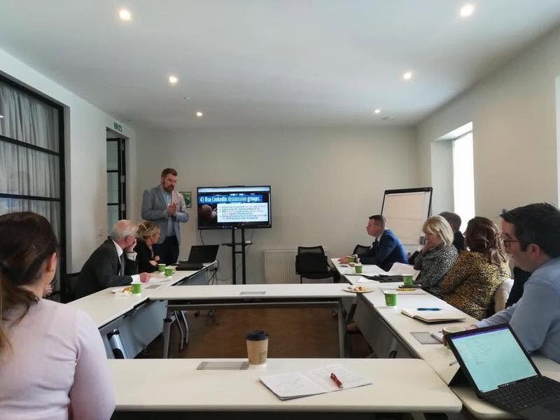 Martin Murtagh delivering a LinkedIn and networking workshop to a room of professionals